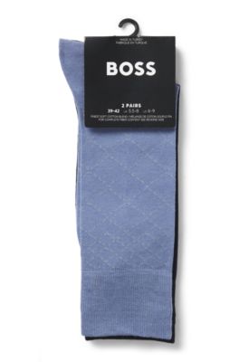 Two-pack of regular-length cotton-blend socks, Blue