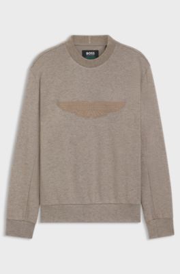 BOSS x ASTON MARTIN sweatshirt met vleugeldetail, Lichtbruin
