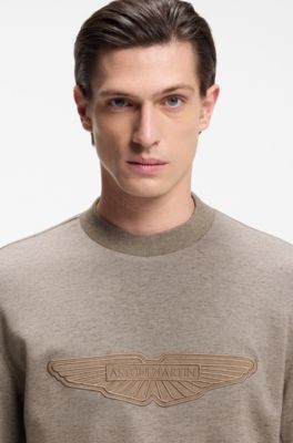 BOSS x ASTON MARTIN Sweatshirt mit Fl&uuml;gel-Detail, Hellbraun