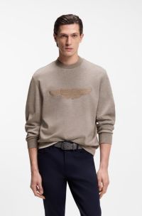 BOSS x ASTON MARTIN sweatshirt with wing detail, Light Brown