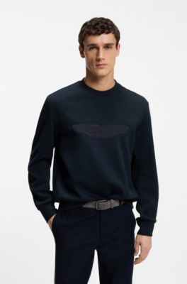BOSS x ASTON MARTIN sweatshirt with wing detail, Dark Blue