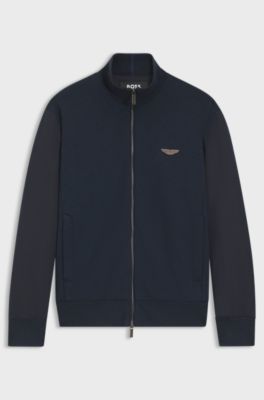 BOSS x ASTON MARTIN sweatshirt med vingdetalj, M&ouml;rkbl&aring;