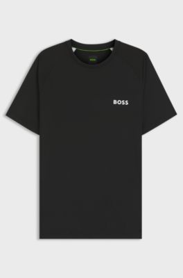 Slim-fit T-shirt in four-way stretch fabric, Black