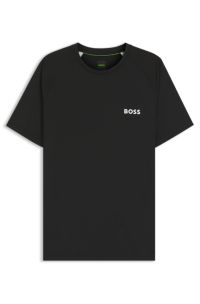 Quick-dry slim-fit T-shirt with four-way stretch, Black