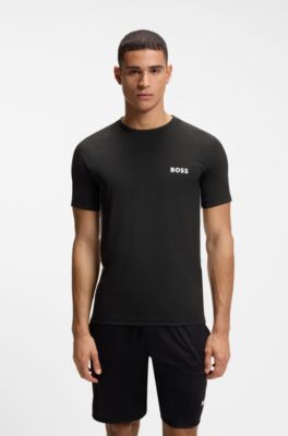 Slim-fit T-shirt in four-way stretch fabric, Black