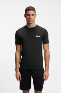Schnell trocknendes Slim-Fit T-Shirt mit Vier-Wege-Stretch, Schwarz
