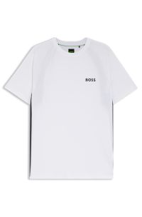Quick-dry slim-fit T-shirt with four-way stretch, White
