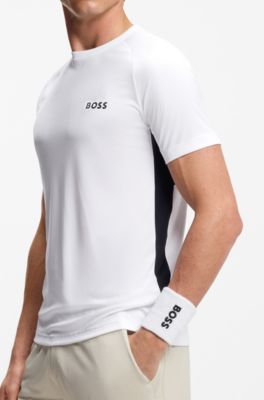 Slim-fit T-shirt in four-way stretch fabric, White