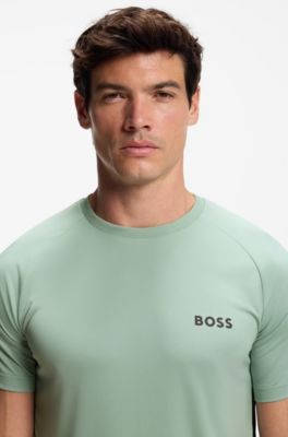 Slim-fit T-shirt in four-way stretch fabric, Light Green