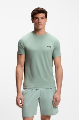 Slim-fit T-shirt in four-way stretch fabric, Light Green