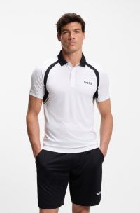 Polo Slim en tissu stretch &agrave; s&eacute;chage rapide, Blanc