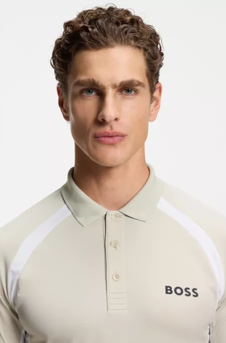 Quick-dry slim-fit polo shirt in stretch fabric