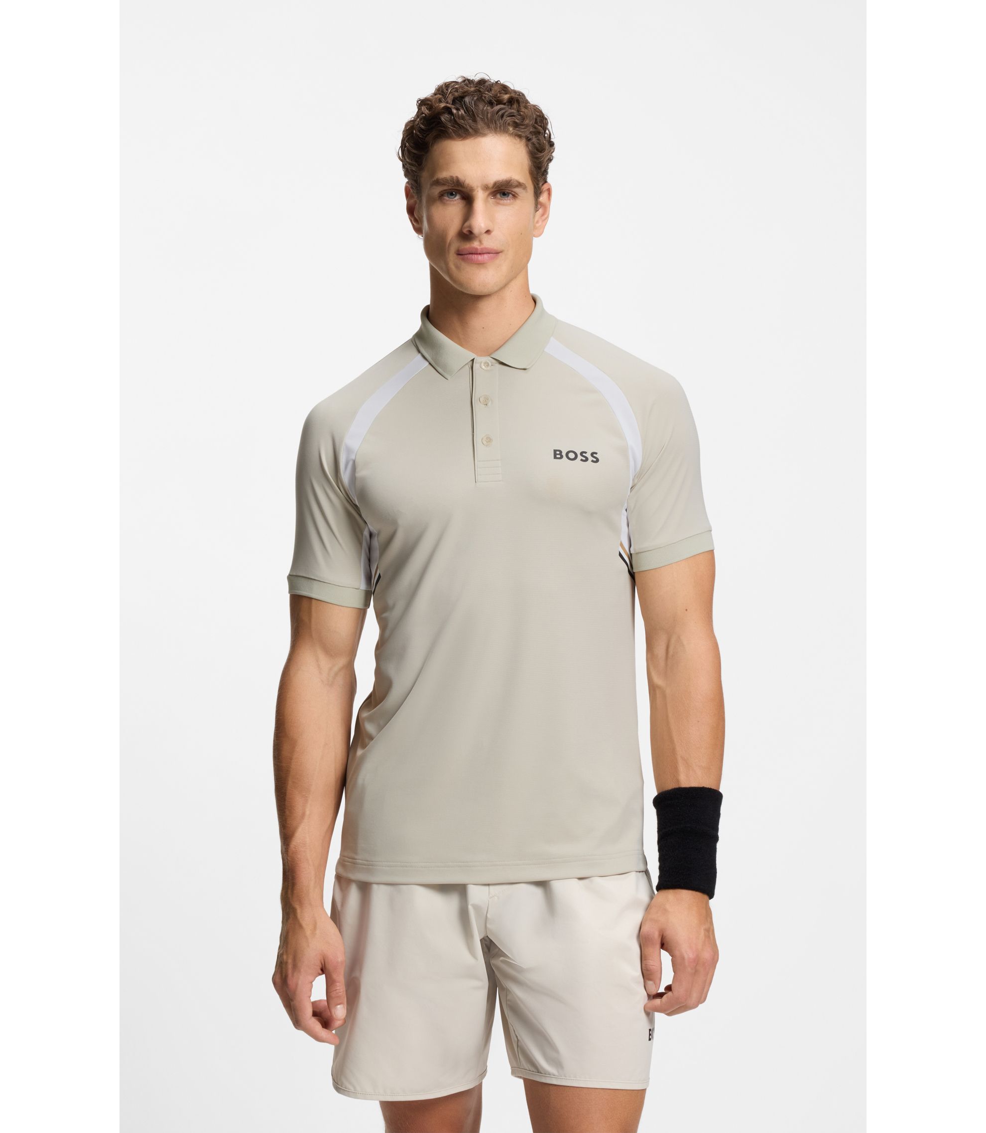 Slim-Fit Poloshirt aus schnell trocknendem Stretch-Gewebe