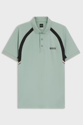 Active Quick-dry slim-fit polo shirt in stretch fabric, Light Green