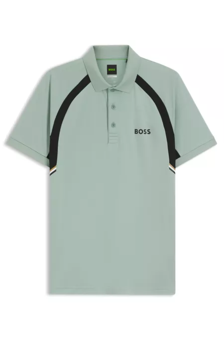 Quick-dry slim-fit polo shirt in stretch fabric