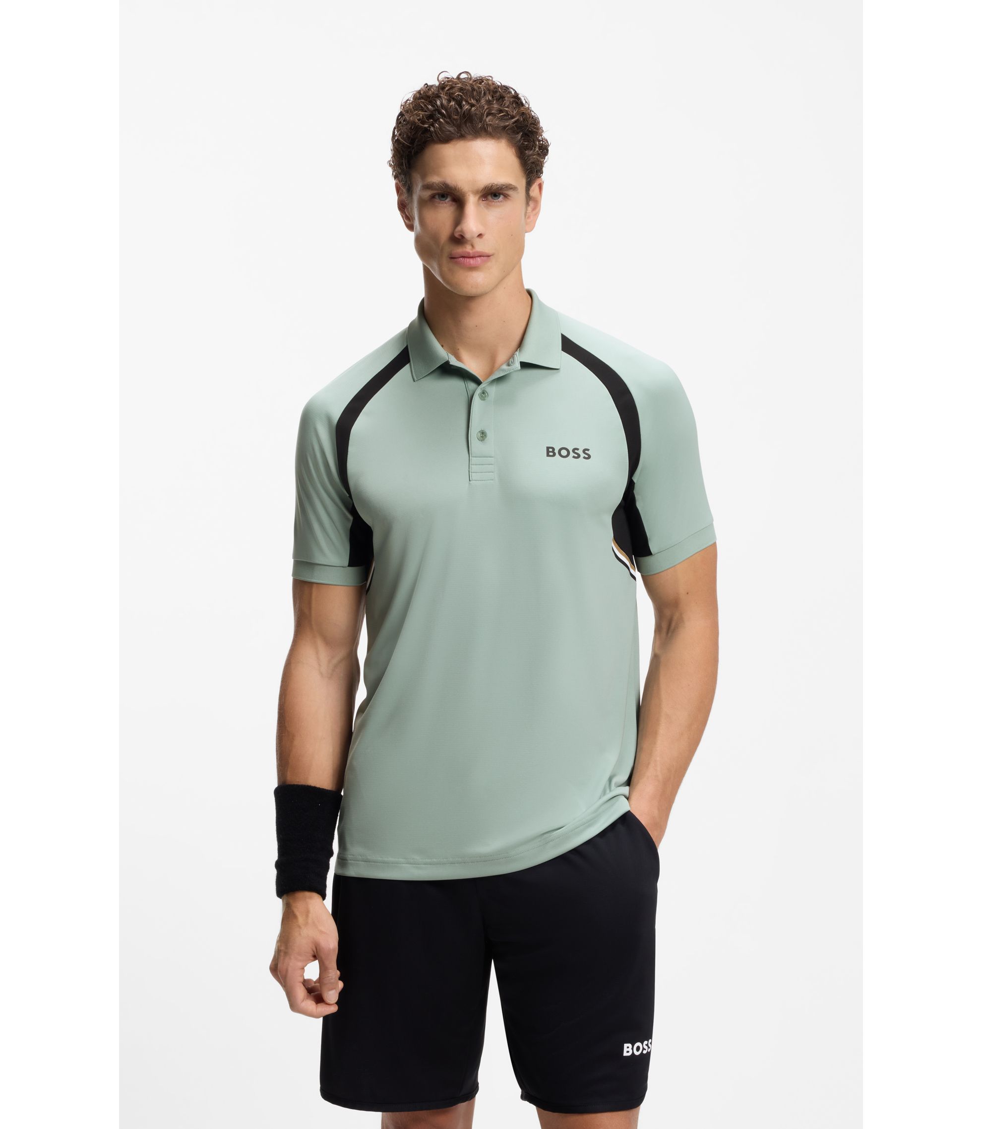 Slim-Fit Poloshirt aus schnell trocknendem Stretch-Gewebe
