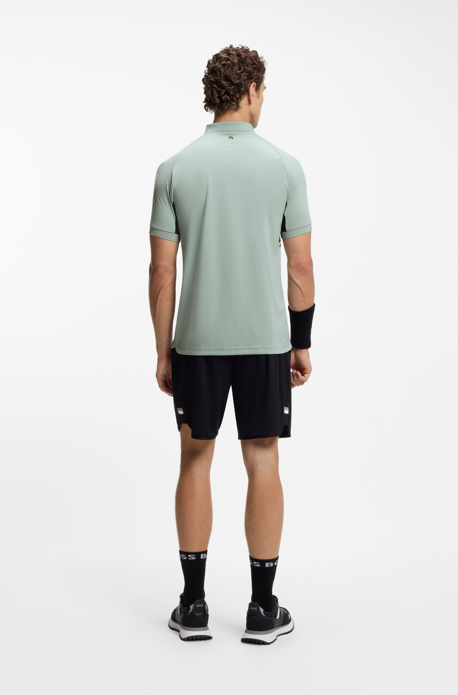 Boss Active Quick-dry slim-fit polo shirt in stretch fabric pikéer herr – bild 3