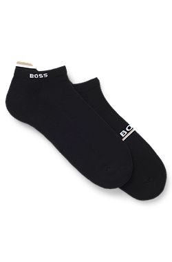 Two-pack of ankle-length socks with logos
