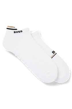 Two-pack of ankle-length socks with logos