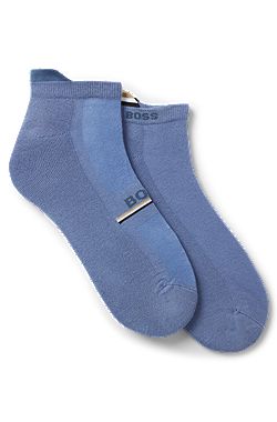 Two-pack of ankle-length socks with logos