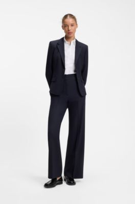 Chemisier Slim en twill de coton m&eacute;lang&eacute; facile &agrave; repasser, Blanc