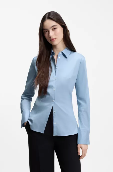 Chemisier Slim en twill de coton mélangé facile à repasser