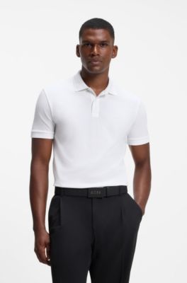 Cotton polo shirt, White