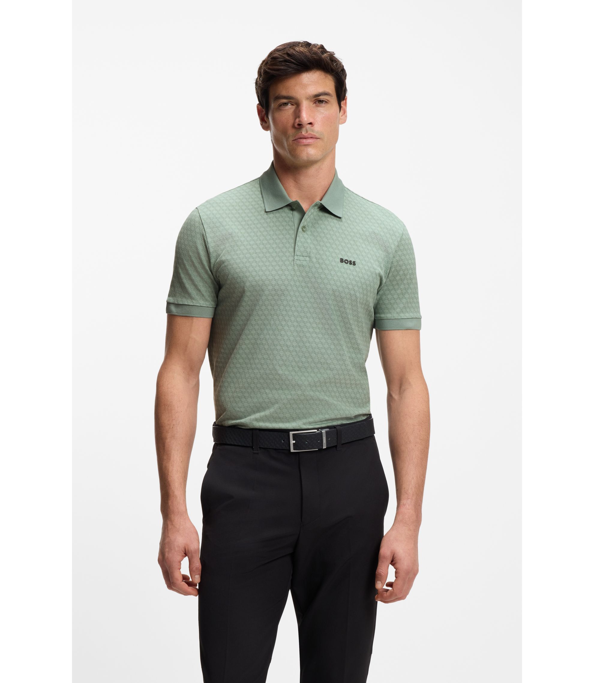 Poloshirt aus Baumwoll-Piqué mit Print-Muster