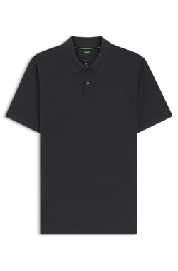 Polo van katoenpiqué met dessin