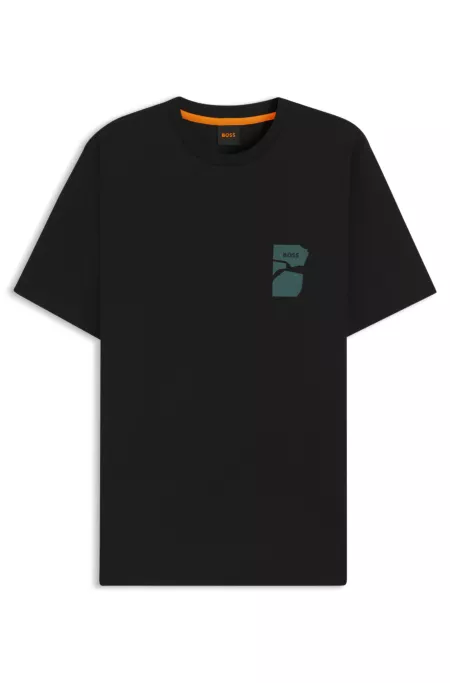 Regular-fit T-shirt in cotton with printed artwork