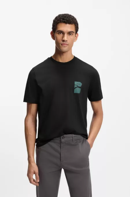 Regular-fit T-shirt in cotton with printed artwork