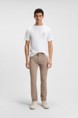 Regular-fit T-shirt in cotton with printed artwork, White