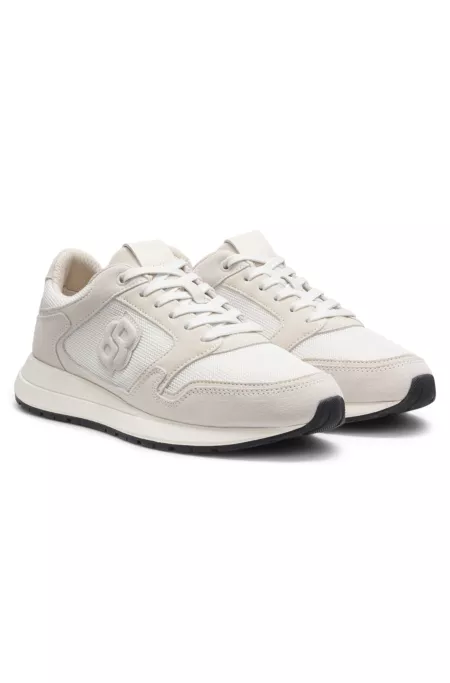 Suede trainers with Double B monogram