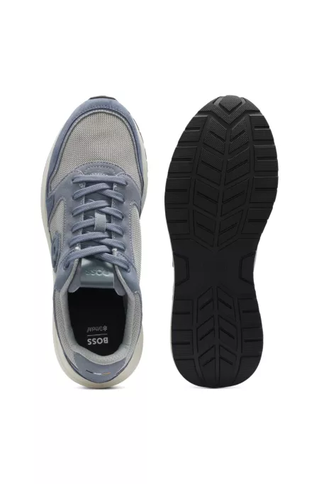 Suede trainers with Double B monogram