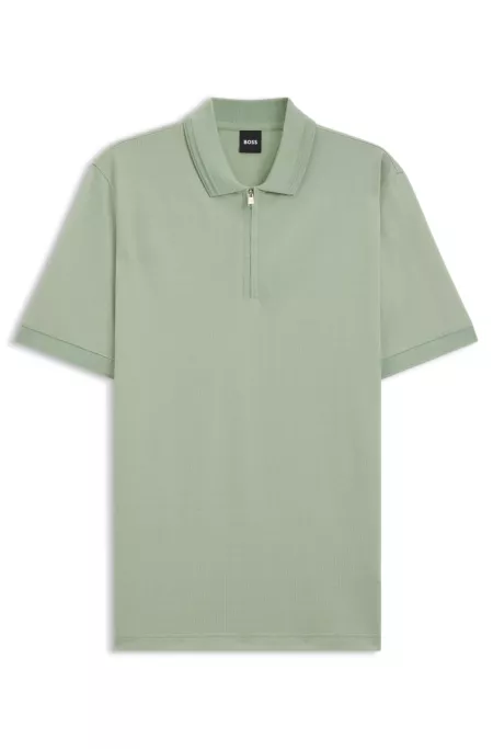 Polo de algodón con tapeta de cremallera