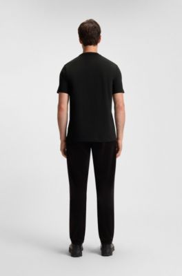 T-shirt i bomullsjersey med djurmotiv, Svart