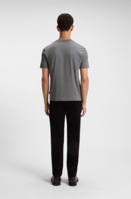 T-shirt en jersey de coton avec motif animal artistique, Gris