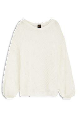 Wool-blend sweater with open knit