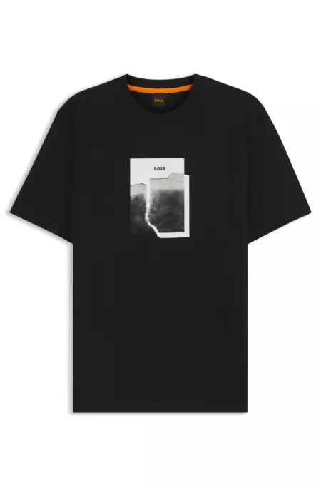Cotton-jersey T-shirt with printed artwork