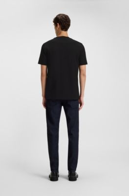 Cotton-jersey T-shirt with printed artwork, Black