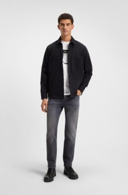 Cotton-jersey T-shirt with printed artwork, White