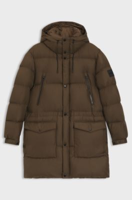 Water-repellent jacket with padding, Brown