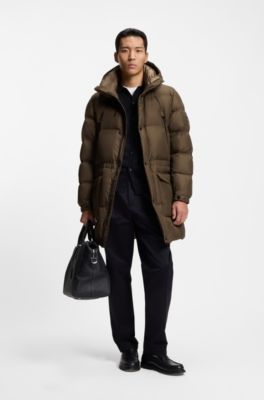 Water-repellent jacket with padding, Brown