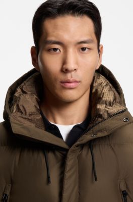 Water-repellent jacket with padding, Brown