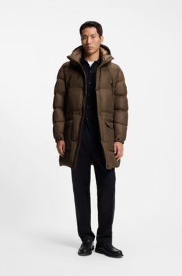 Water-repellent jacket with padding, Brown