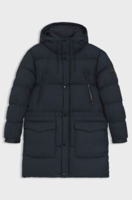 Wasserabweisende Jacke mit F&uuml;llung, Dunkelblau