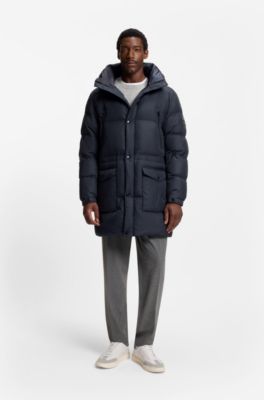 Chaqueta repelente al agua con relleno, Azul oscuro