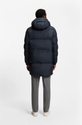 Wasserabweisende Jacke mit F&uuml;llung, Dunkelblau