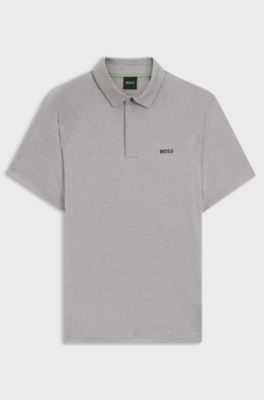 Active slim-fit polo shirt with thermoregulating performance, Light Grey