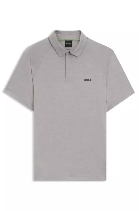 Active slim-fit polo shirt with thermoregulating performance